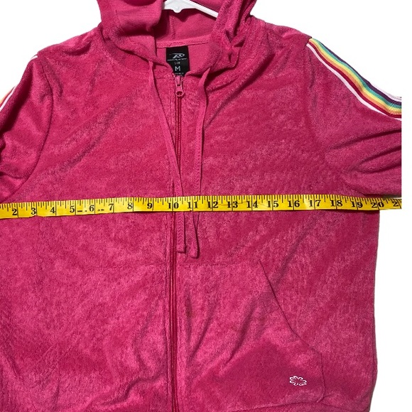 Pro Player Retro Pink Rainbow Striped Hoodie Jacket M - Picture 4 of 8